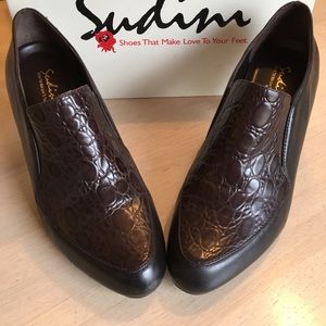 Sudini  Choc Calf Croc Shoes